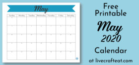 Free Printable Monthly Calendar :: May 2020