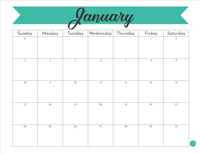 FREE printable January 2021 calendar: 8.5" x 11" calendar you can print at home!