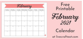 Free Printable Monthly Calendar :: February 2021