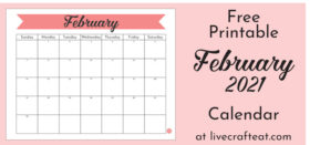 free printable February 2021 calendar