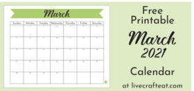 Free Printable Monthly Calendar :: March 2021