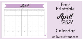 Free printable April 2021 calendar