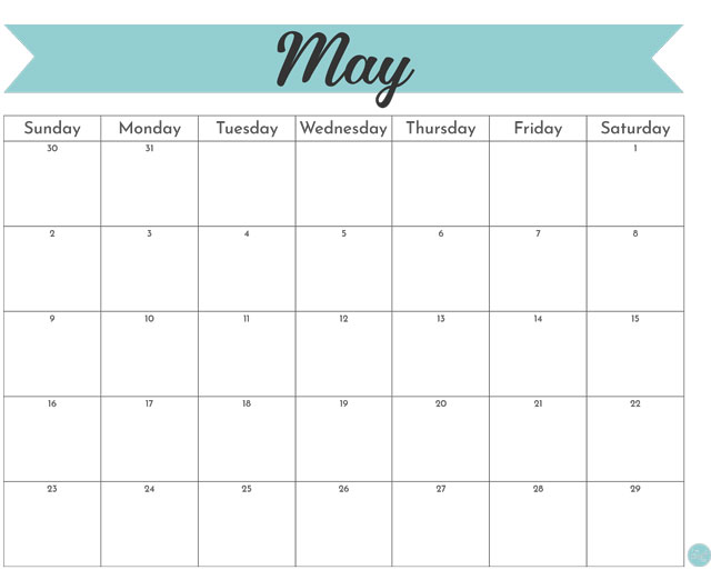 Free May 2021 calendar - great for printing at home or at the office!