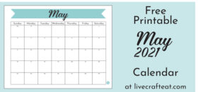 Free printable May 2021 calendar