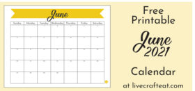 Free printable June 2021 calendar