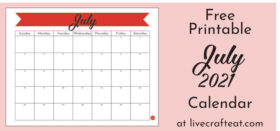 Free printable July 2021 calendar