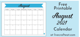 August 2021 Free Printable Calendar