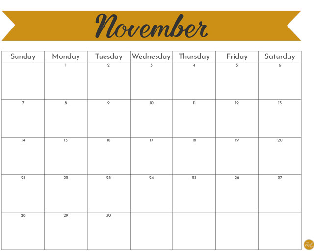 November 2021 Free Printable Calendar