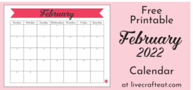Free Printable Monthly Calendar :: February 2022