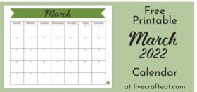 Free Printable March 2022 Calendar