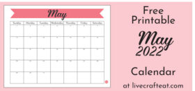 May 2022 Monthly Calendar - free printable!