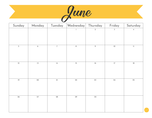 June 2022 Banner Calendar - Free Printable!