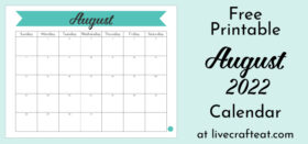 Free Printable Monthly Calendar :: August 2022