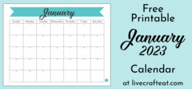 Free Printable Monthly Calendar :: January 2023
