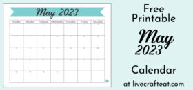 Free Printable Monthly Calendar :: May 2023