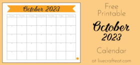 Free Printable Monthly Calendar :: October 2023