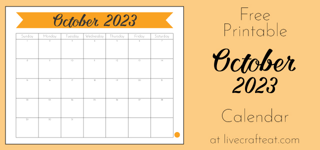 Free Printable October 2023 Calendar