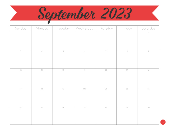 Free Printable September 2023 Calendar