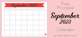Free Printable Monthly Calendar :: September 2023