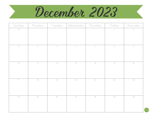 Free Printable December 2023 Calendar!