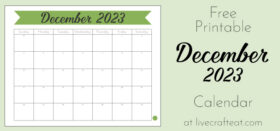 December 2023 Free Printable Monthly Calendar