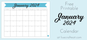 Free Printable Monthly Calendar :: January 2024