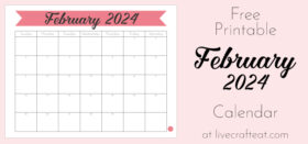 Free Printable Monthly Calendar :: February 2024