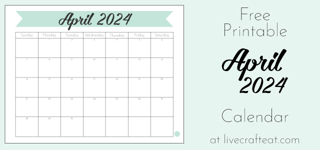 April 2024 - Free Printable 8.5"x11" Calendar!