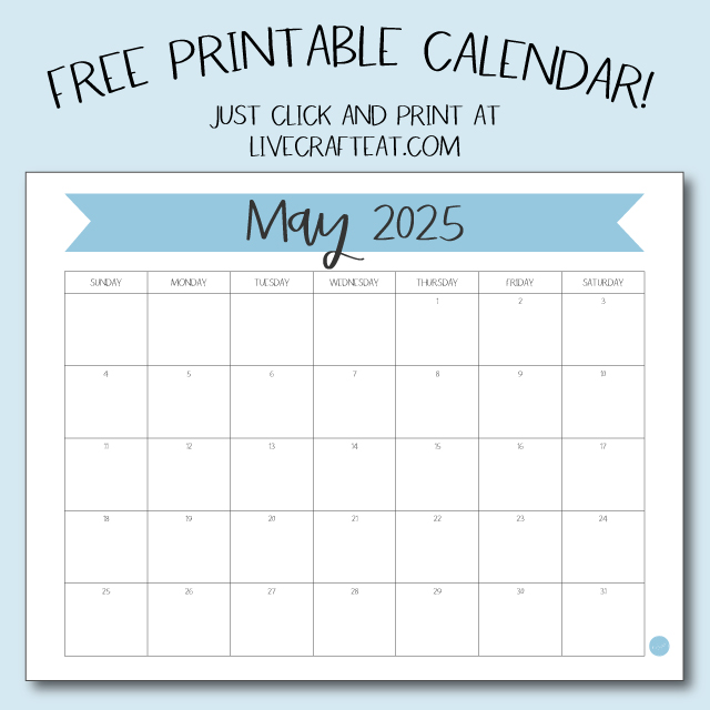 Free Printable May 2025 Calendar