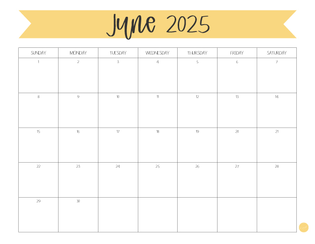 June 2025 :: Free Printable Monthly Calendar