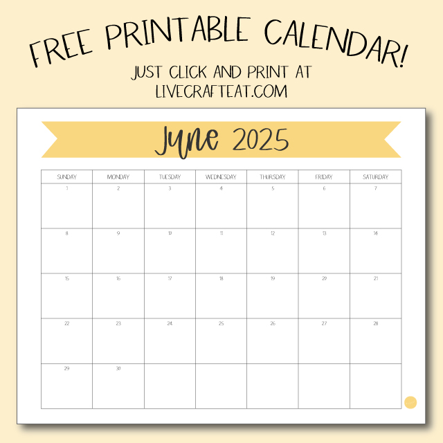 Free Printable June 2025 Calendar