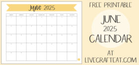 Free Printable Monthly Calendar :: June 2025