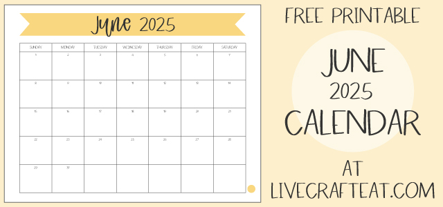 Free June 2025 Calendar to print at home!