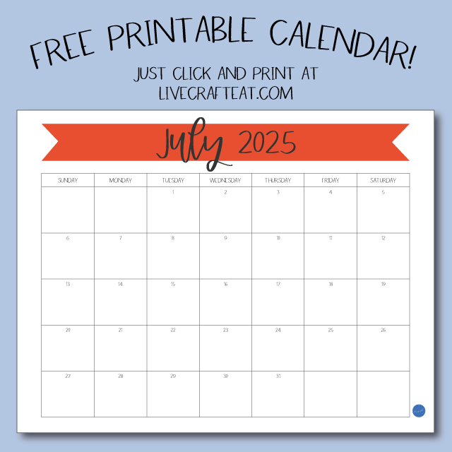 Free Printable July 2025 Calendar