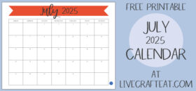 Free Printable Monthly Calendar :: July 2025