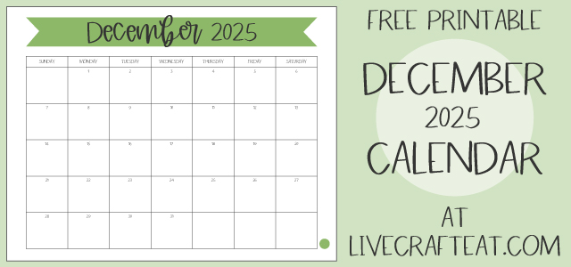 Free Printable December 2025 Banner Calendar