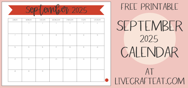 Free September 2025 Calendar to download and print!