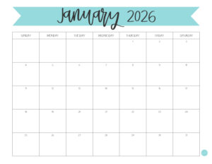 January 2026 Calendar - Free Printable | Live Craft Eat