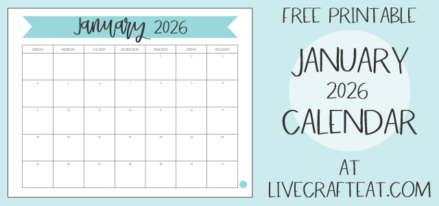 January 2026 Free Printable Monthly Calendar
