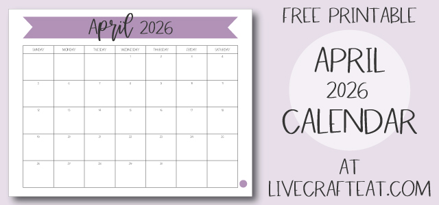 Free Printable April 2026 Monthly Calendar
