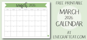 Free Printable Monthly Calendar :: March 2026