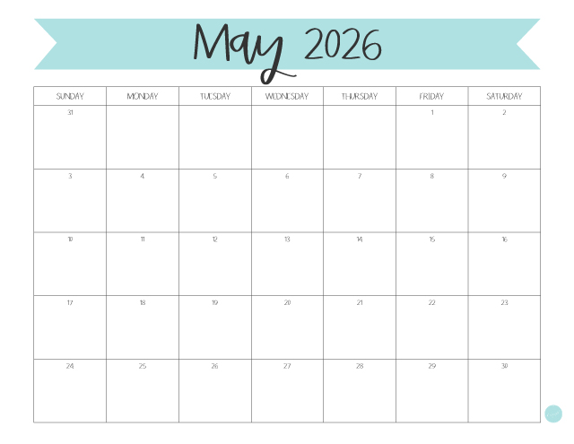 May 2026 Calendar--Free Printable!