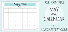 May 2026 Monthly Calendar Printable