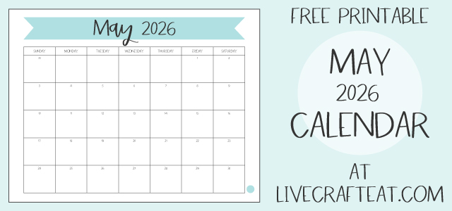 May 2026 Monthly Calendar Printable