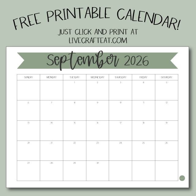 Free Printable September 2026 Calendar