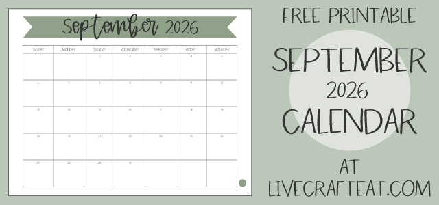 Free Printable Monthly Calendar - September 2026